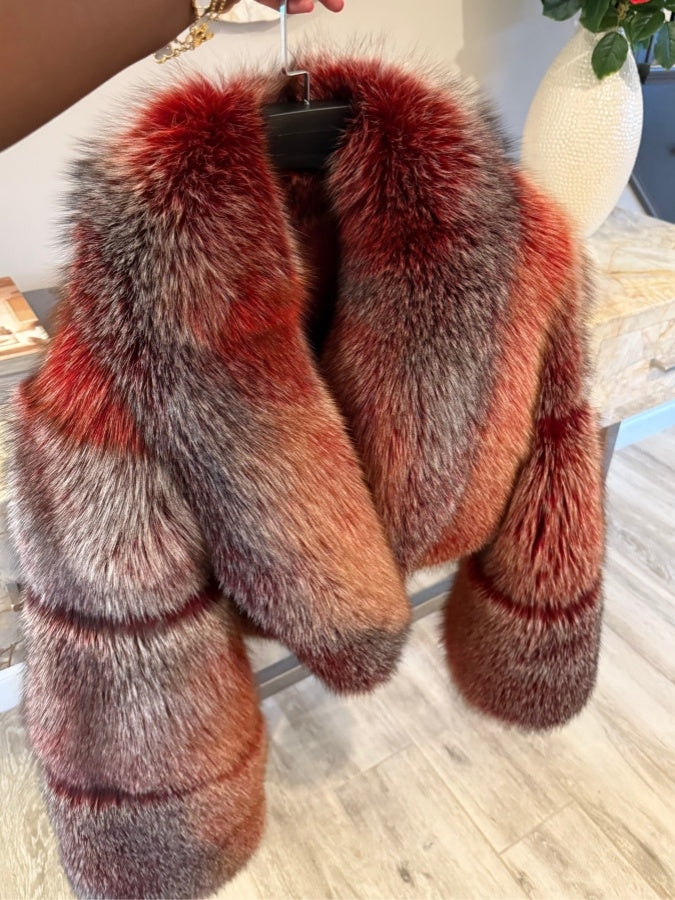Cropped Fox Fur Jacket