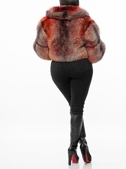 Cropped Fox Fur Jacket