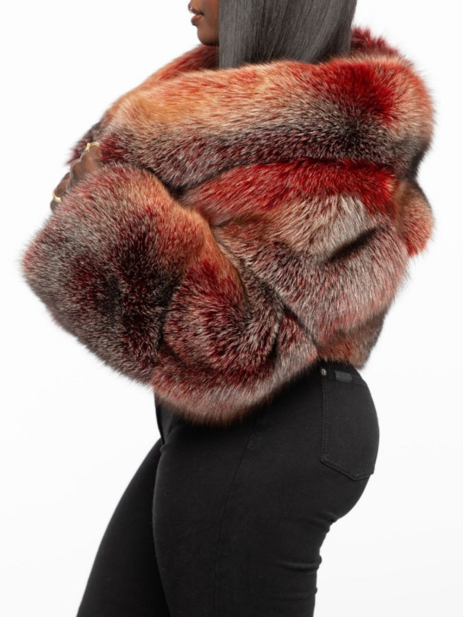 Cropped Fox Fur Jacket