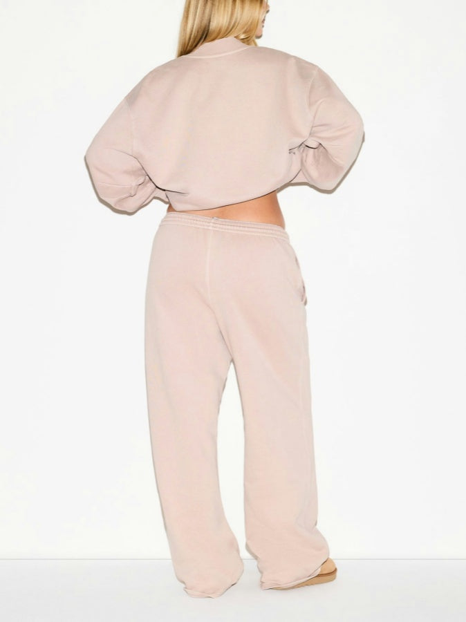 V Neck Pullover & Straight Leg Pant Two Pieces Set