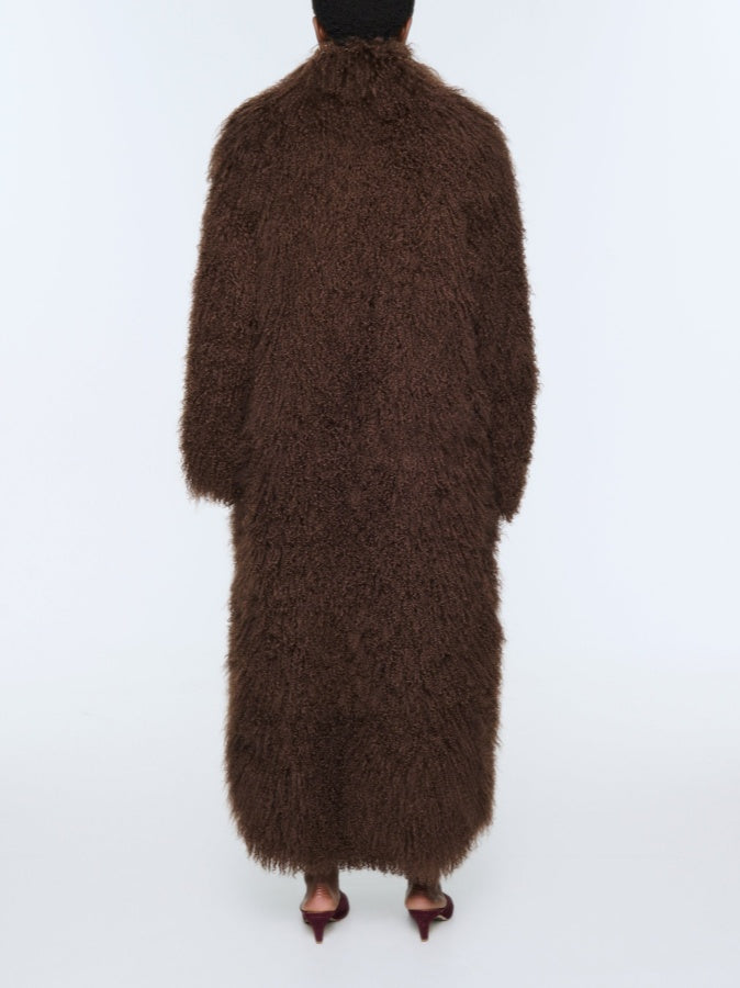 Elegant Faux Fur Full-Length Coat