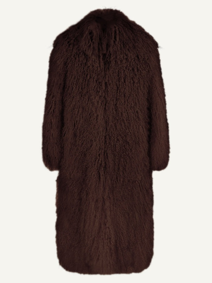 Elegant Faux Fur Full-Length Coat