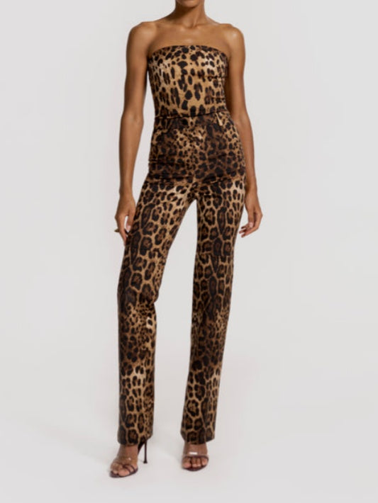 Leopard bandeau & pants set