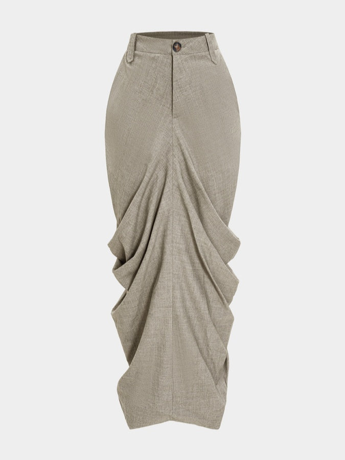 Linen Ruched Skirt