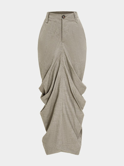 Linen Ruched Skirt