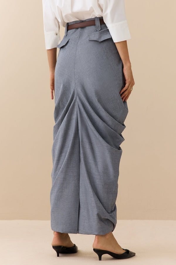 Linen Ruched Skirt
