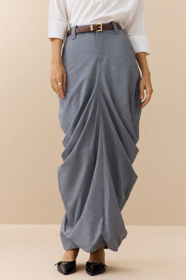 Linen Ruched Skirt