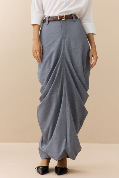 Linen Ruched Skirt