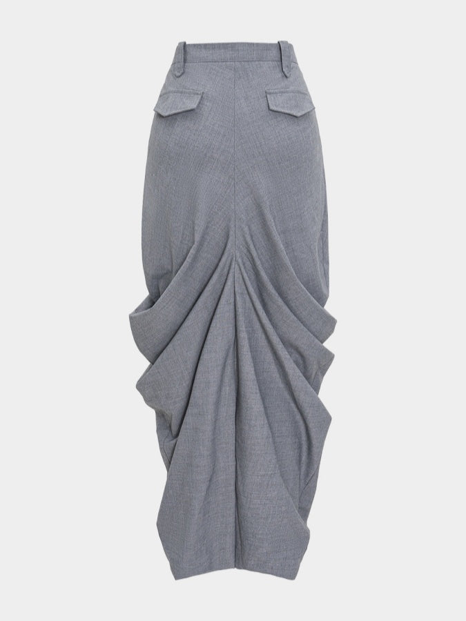 Linen Ruched Skirt