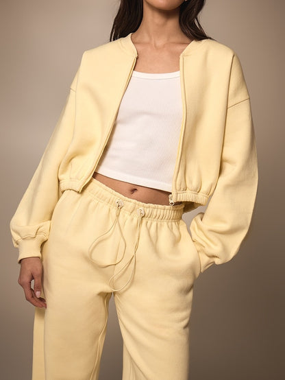 Butter Cream Sports Two-piece Set