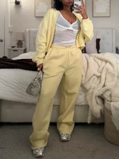 Butter Cream Sports Two-piece Set