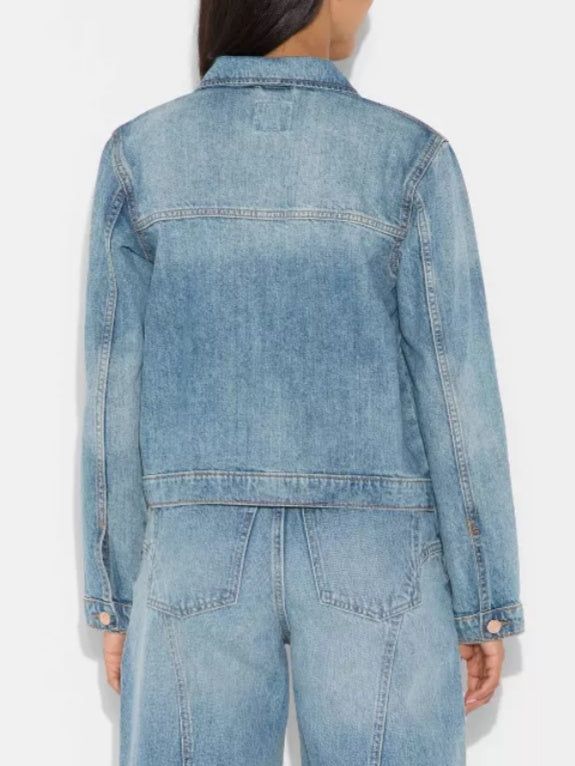 Zipper-front Denim Jacket