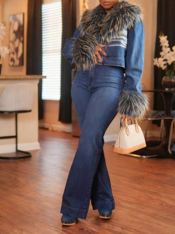 High-waist Wide-leg Flared Pants