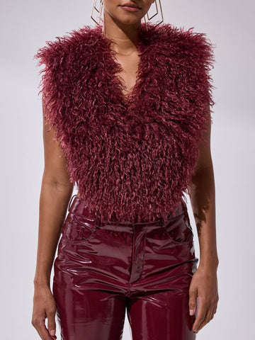 Faux Fur Halter Top