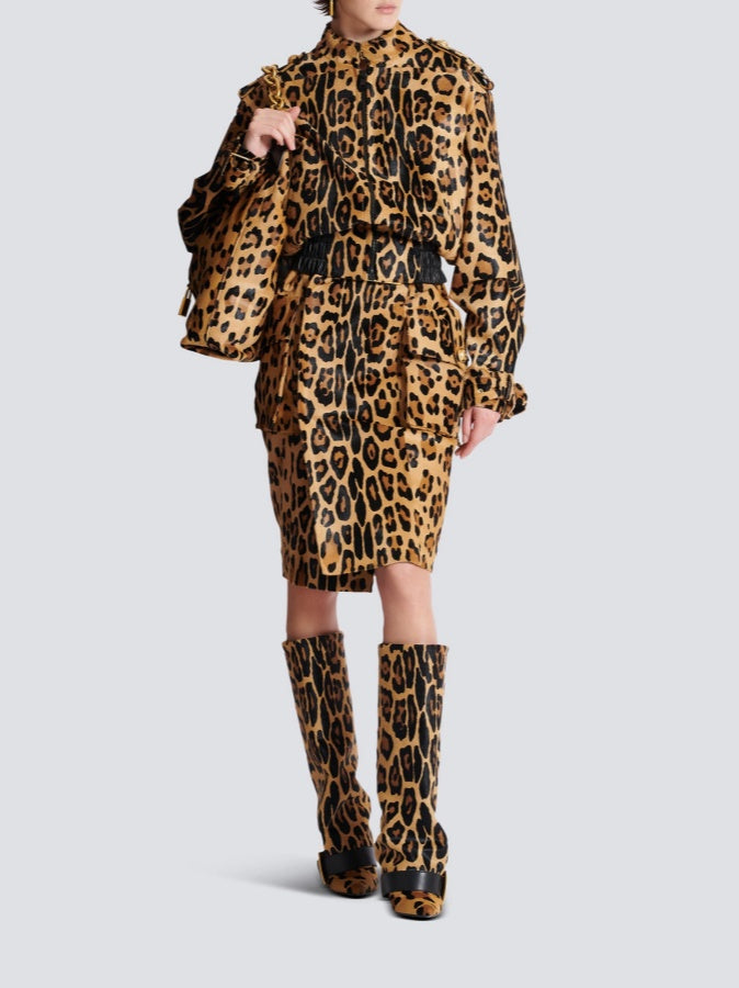 Chic Leopard Pattern Suit