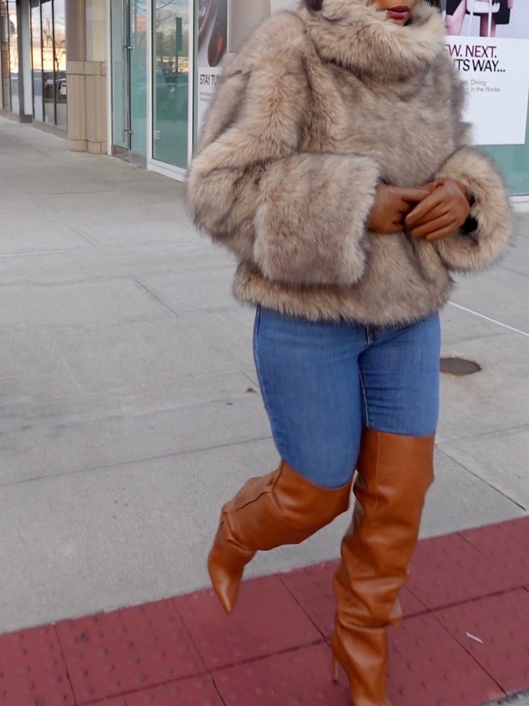 Faux Fur Pullover Top