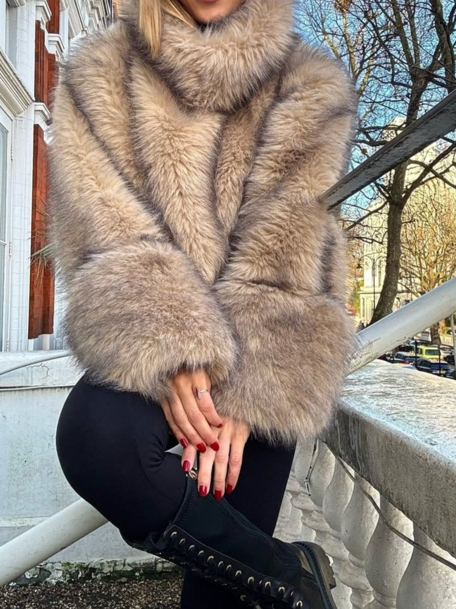 Faux Fur Pullover Top
