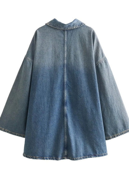 Long-sleeved Loose Denim Dress