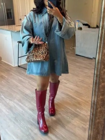 Long-sleeved Loose Denim Dress