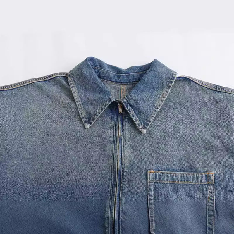 Long-sleeved Loose Denim Dress