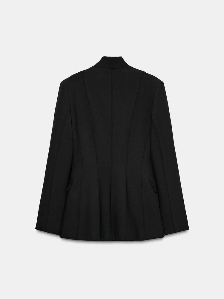 High Neck Long Sleeve Fitted Blazer