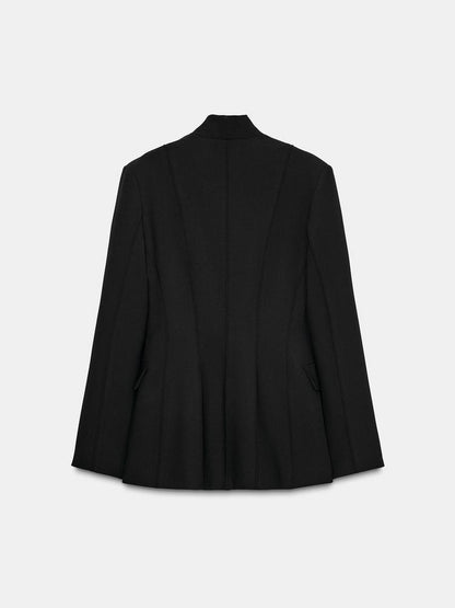 High Neck Long Sleeve Fitted Blazer