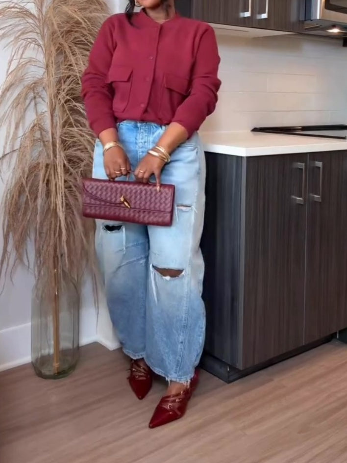 Cropped Bomber Jacket