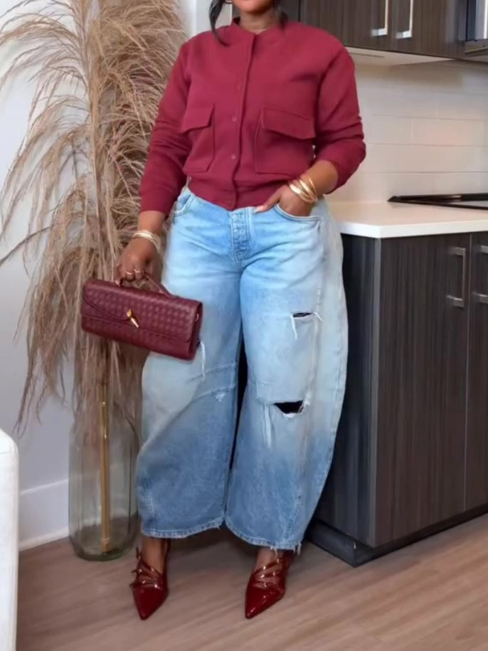 Cropped Bomber Jacket