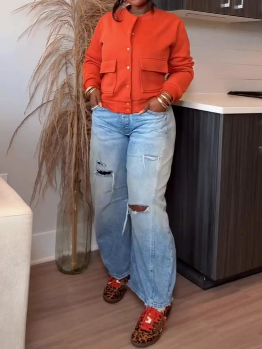 Cropped Bomber Jacket