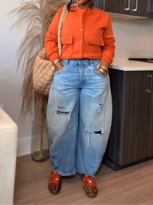 Cropped Bomber Jacket