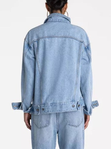 Slant-breasted Denim Jacket