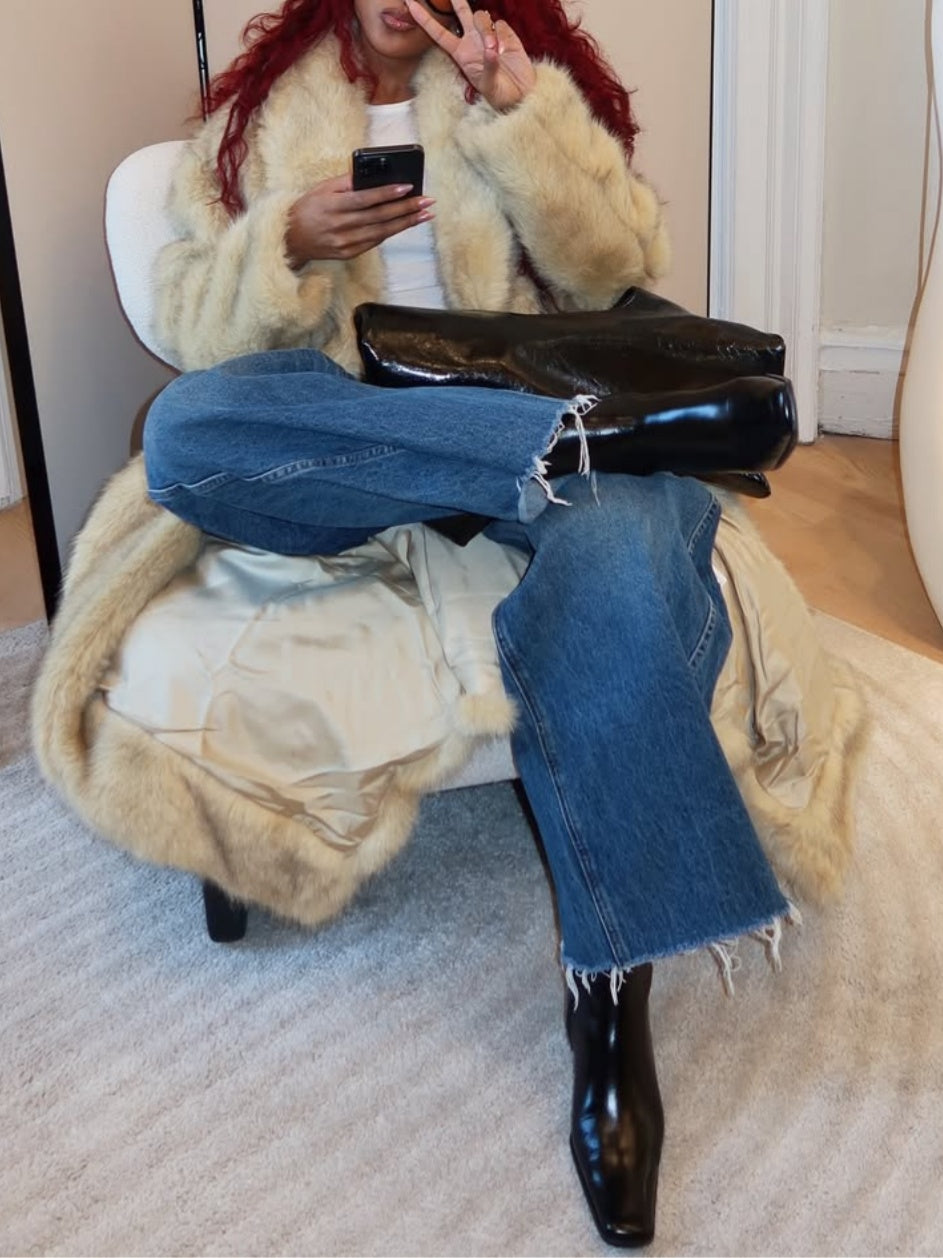 Stunning Faux Fur Long Coat