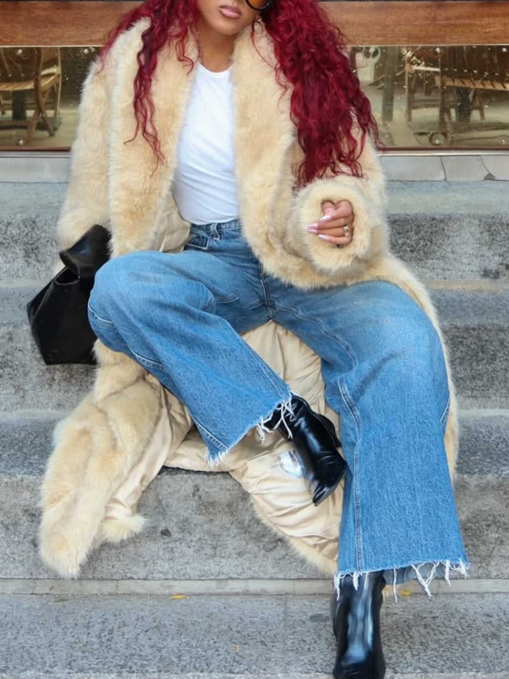 Stunning Faux Fur Long Coat