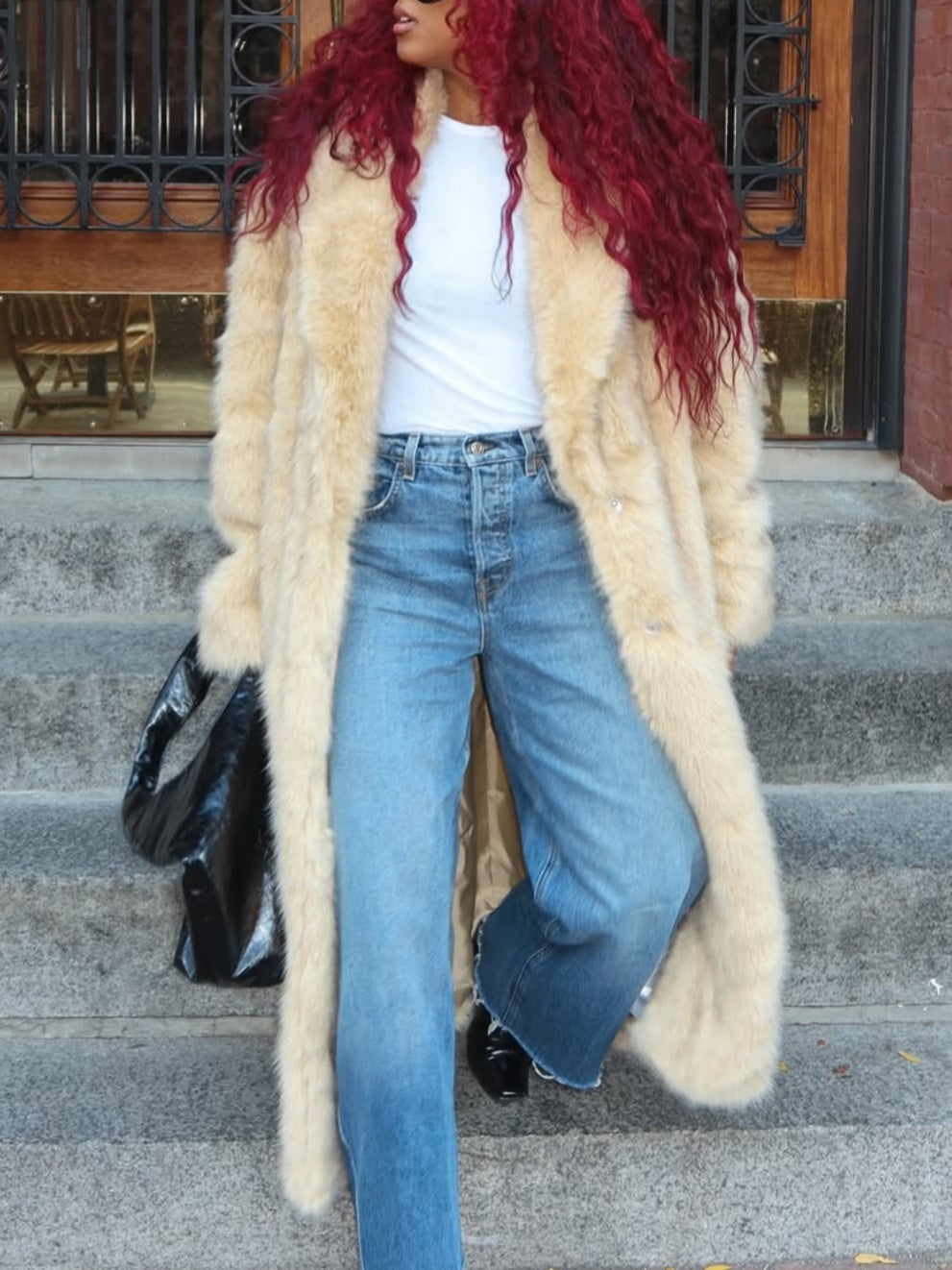 Stunning Faux Fur Long Coat