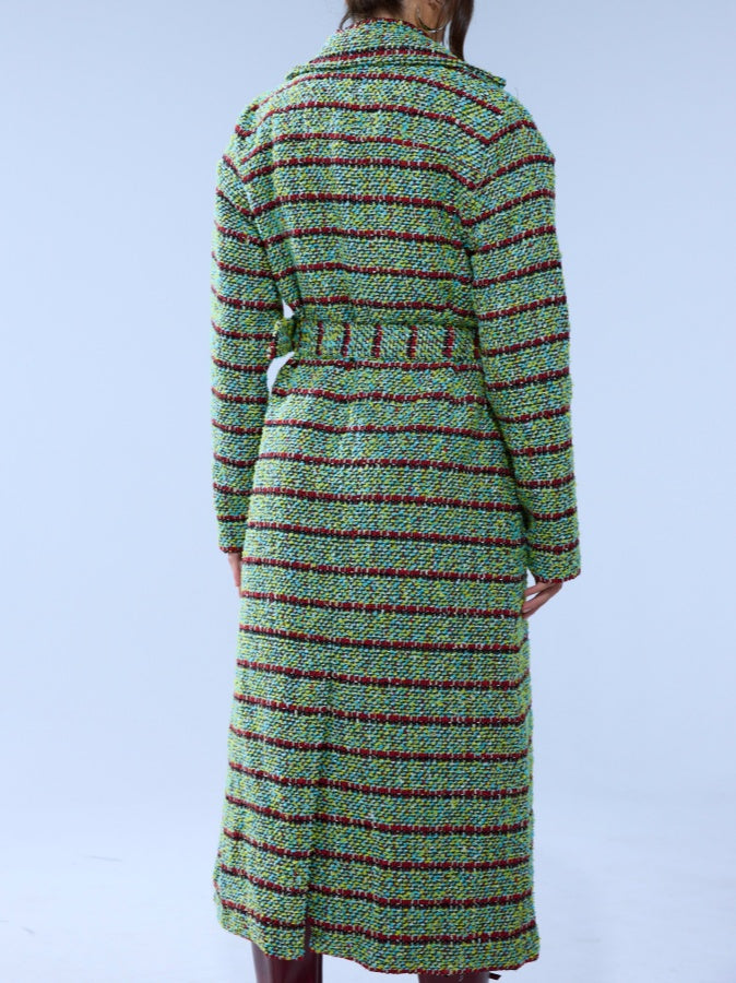 Check Tweed Trench Coat