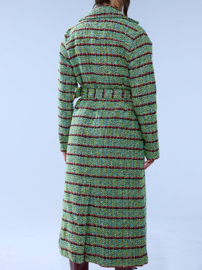 Check Tweed Trench Coat