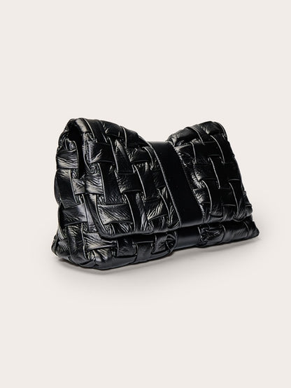 Black Cross Weave Clutch Bag