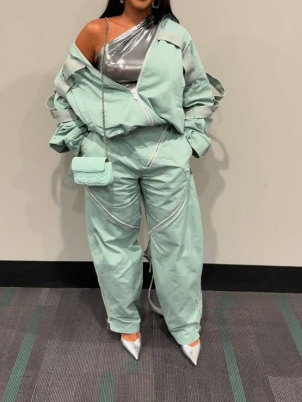 Bomber Jacket Two Pieces Set