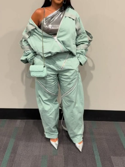 Bomber Jacket Two Pieces Set