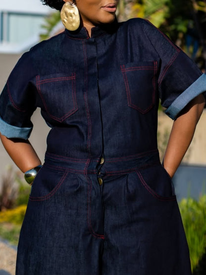 Barrel Denim Jumpsuit