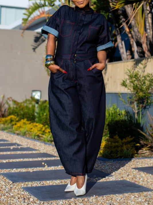 Barrel Denim Jumpsuit