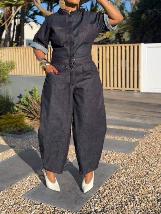 Barrel Denim Jumpsuit