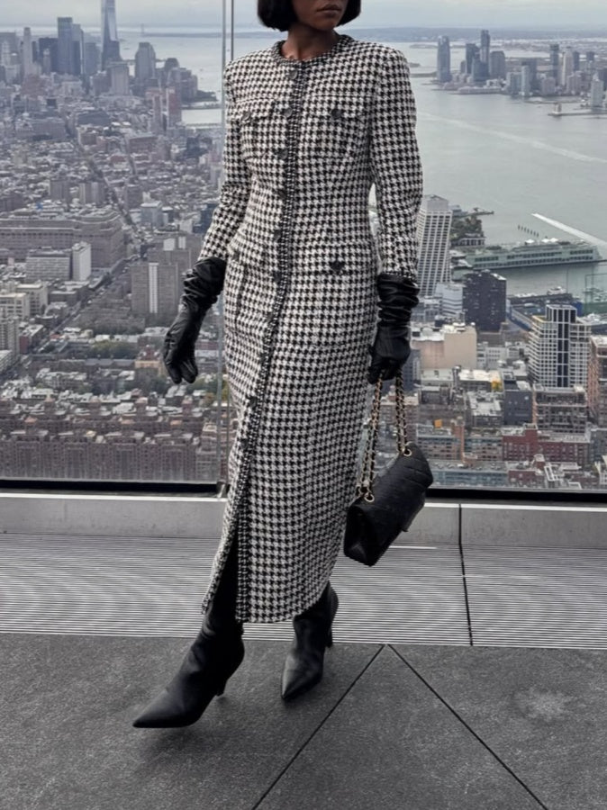 Textured Woven Slim-fit Midi Dress