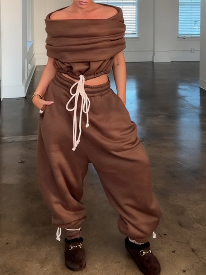 Casual Jogging Pants Two-pieces Set