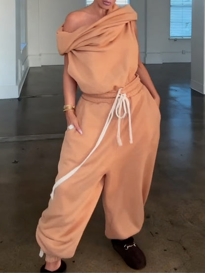 Casual Jogging Pants Two-pieces Set