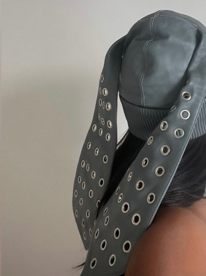 Metal Cutout Leather Hat