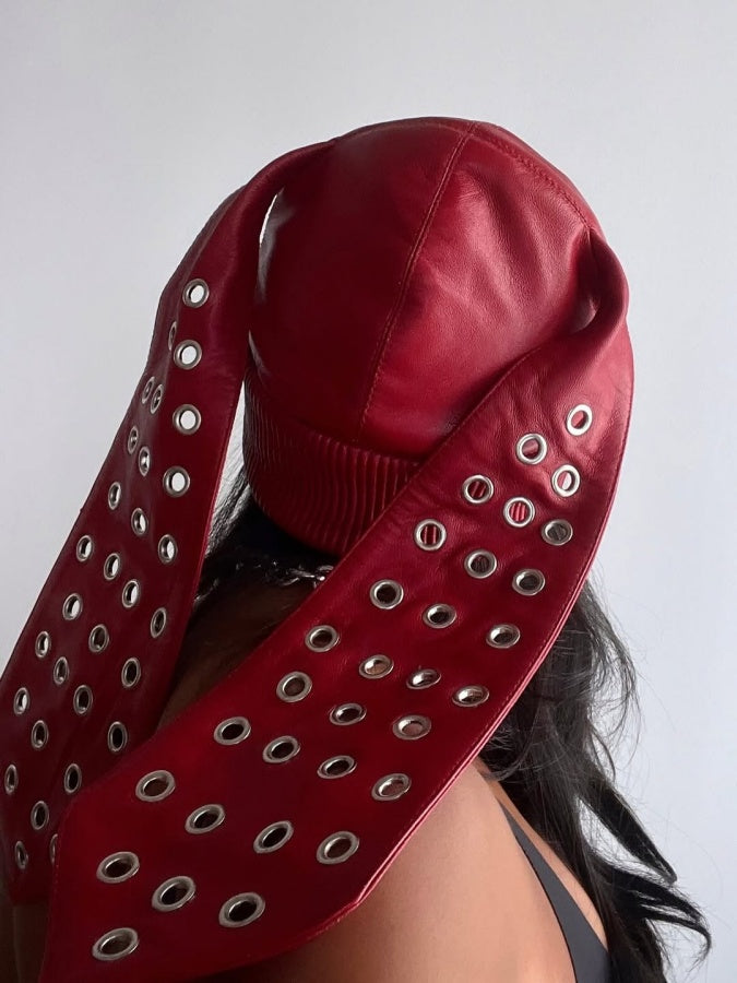 Metal Cutout Leather Hat