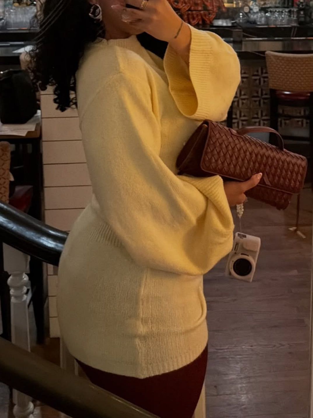 Knit Long Sleeve Mini Dress