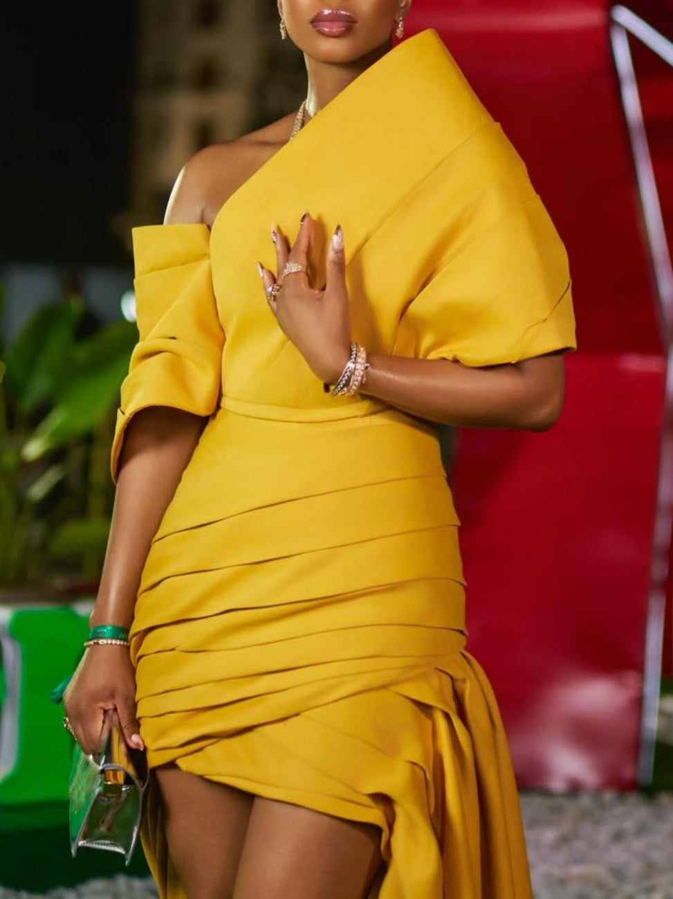 Off The Shoulder Asymmetrical Dress