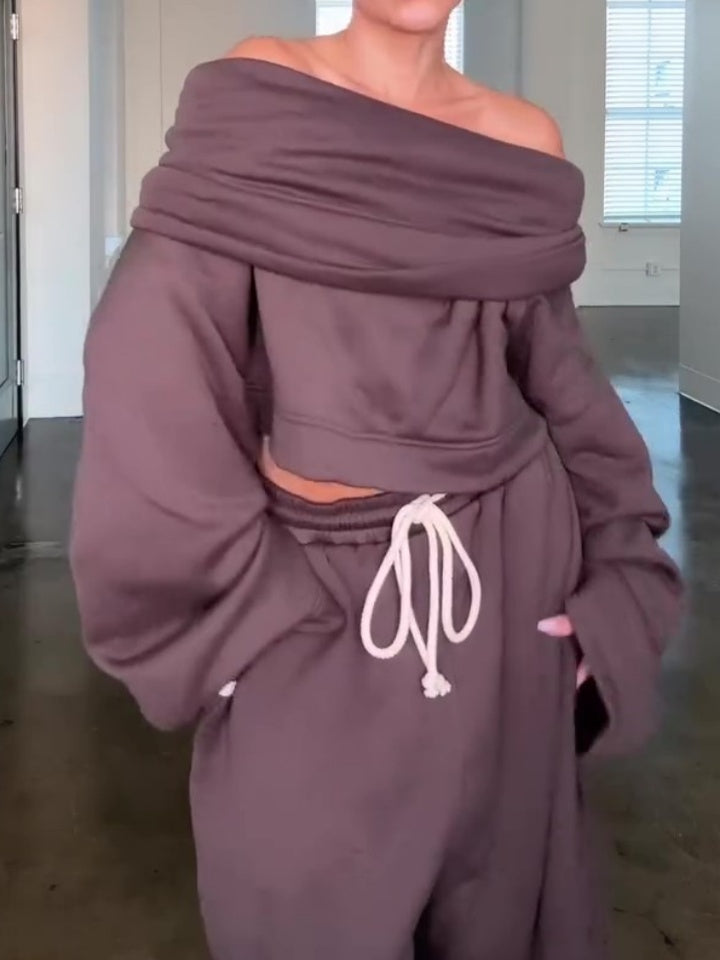 Bell Sleeves Cropped Hoodie Sweater